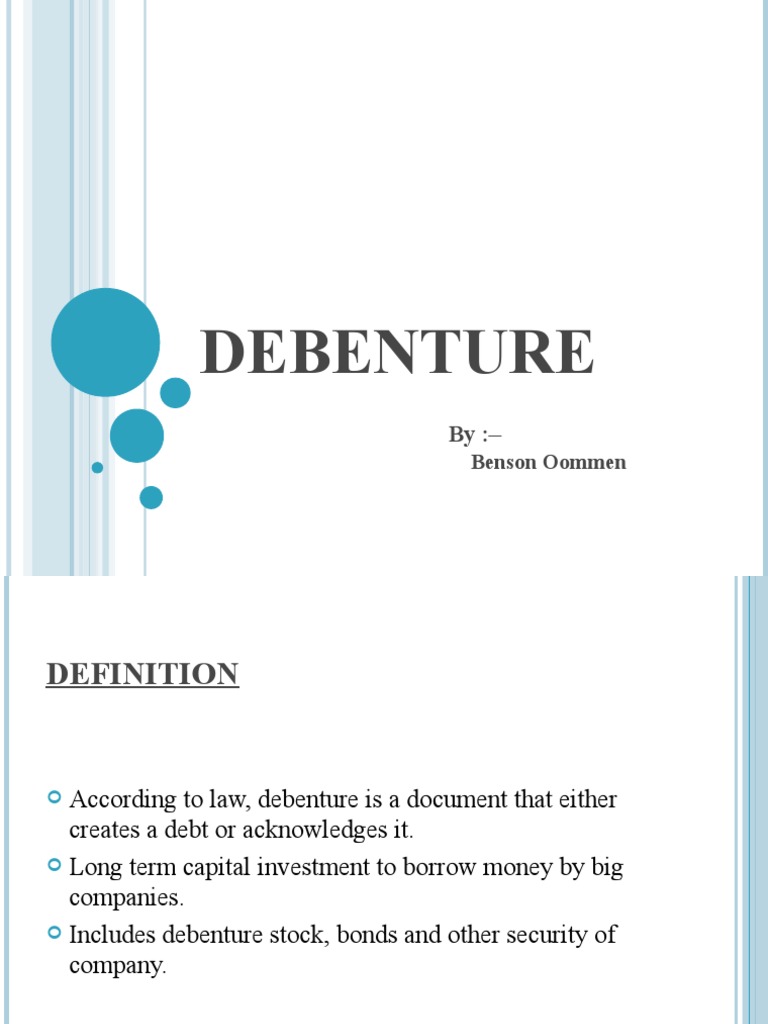 Debenture by Rahul | PDF | Debenture | Securities (Finance)