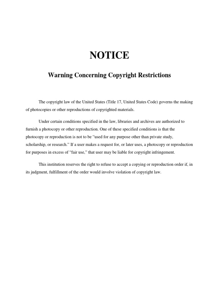 Copyright Notice for Libraries | PDF