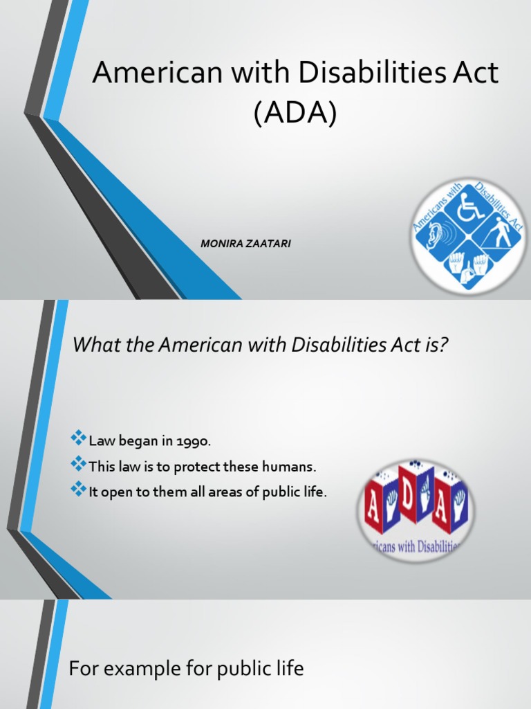 American With Disabilities Act Ada PDF Americans With Disabilities Act Of 1990 Accessibility