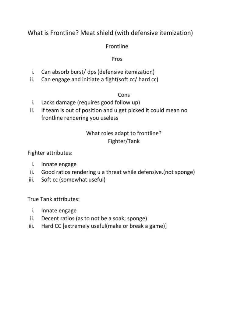 Understanding Frontline Roles in Gaming | PDF | Warfare | Military