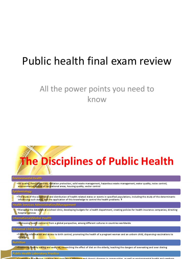 Public Health Final Exam Review Guide | PDF | Public Health ...