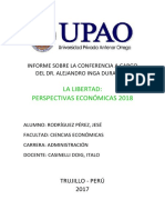 Conferencia La Libertad Perspectivas Económicas 2018