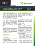 Bridge Technical Note 2010 - 001 Design of Steel Cantilever and Portal Sign Structures and High Ma