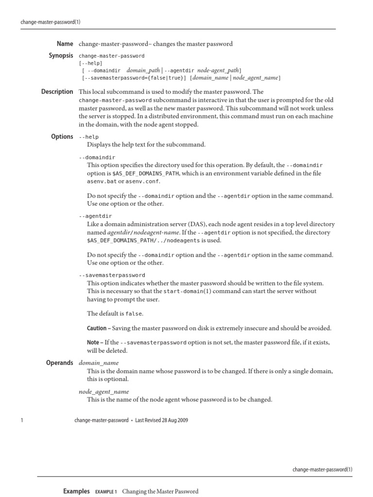 Change Master Password Command Guide | PDF | Password | Computer File