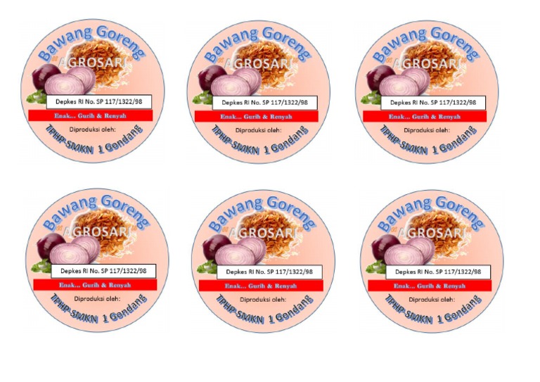 Label Bawang Goreng Tphp