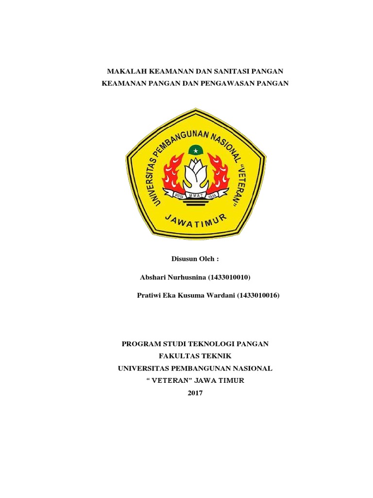 Makalah Keamanan Dan Sanitasi Pangan