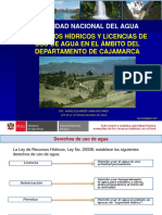 Recursos Hidricos y Licencias de Uso de Agua en El Ambito Del Departamento de Cajamarca