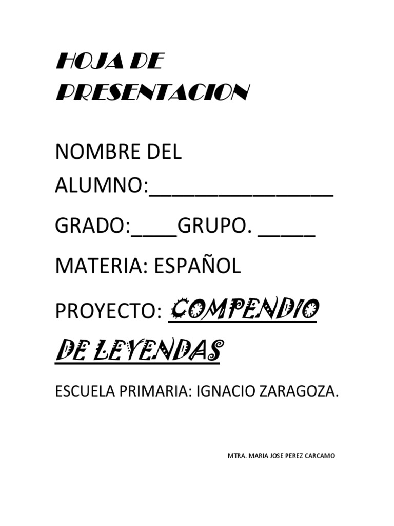 Compendio de Leyendas 5to | PDF