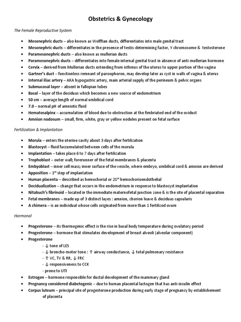 OB & Gyne | PDF | Childbirth | Placenta