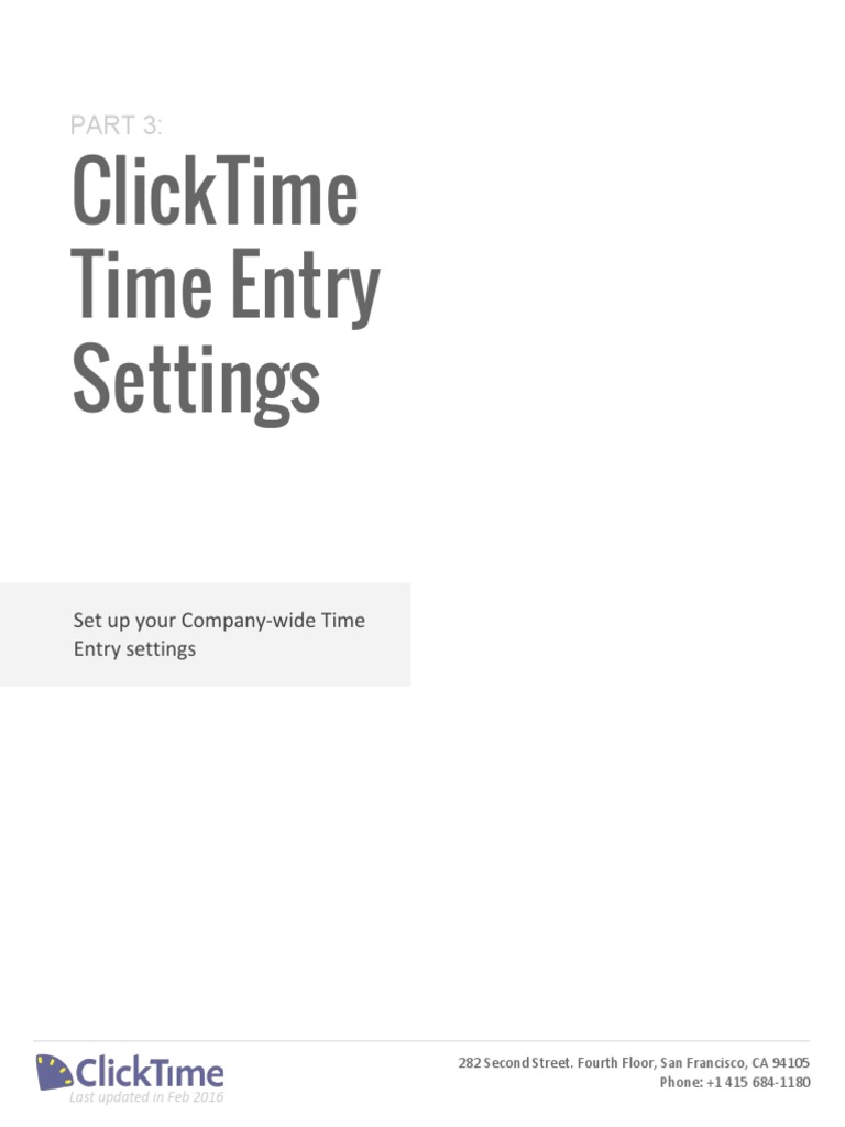 Set Up Your CompanyWide Time Entry Settings PDF Invoice Software