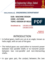Mechanical Enginering Department: Sub:-Machine Design CODE:-2171903 Topic:-Design of Helical Gears