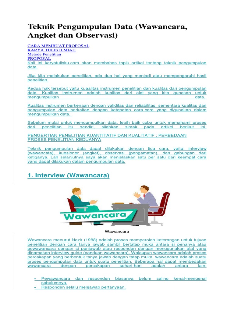 OK SIKRIPSI Teknik Pengumpulan Data