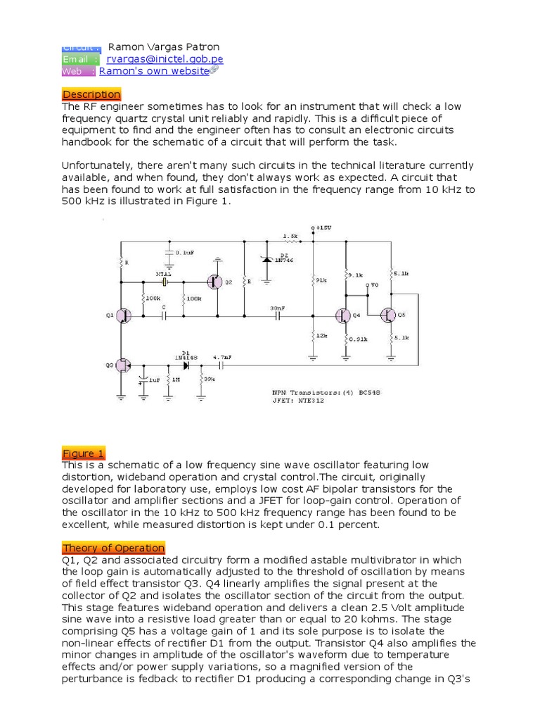 Low Frequency Crystal Oscillator Design | PDF | Electronic Oscillator ...