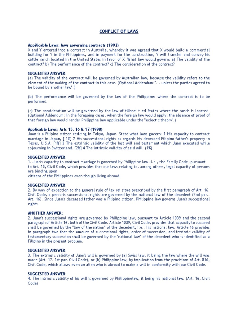 Conflict of Laws PDF Statute Of Limitations Annulment