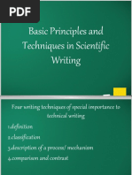 Basic Principles and Techniques in Scientific Writing