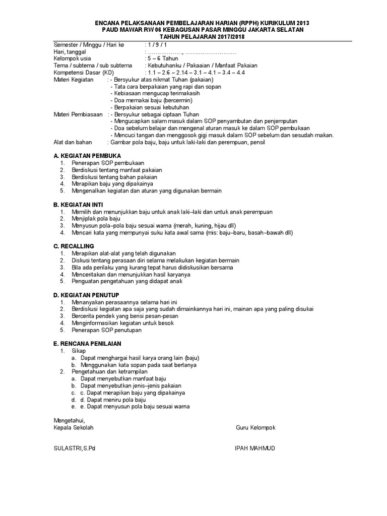 RPPH TK B SMT1 Minggu 09 Pakaiancx