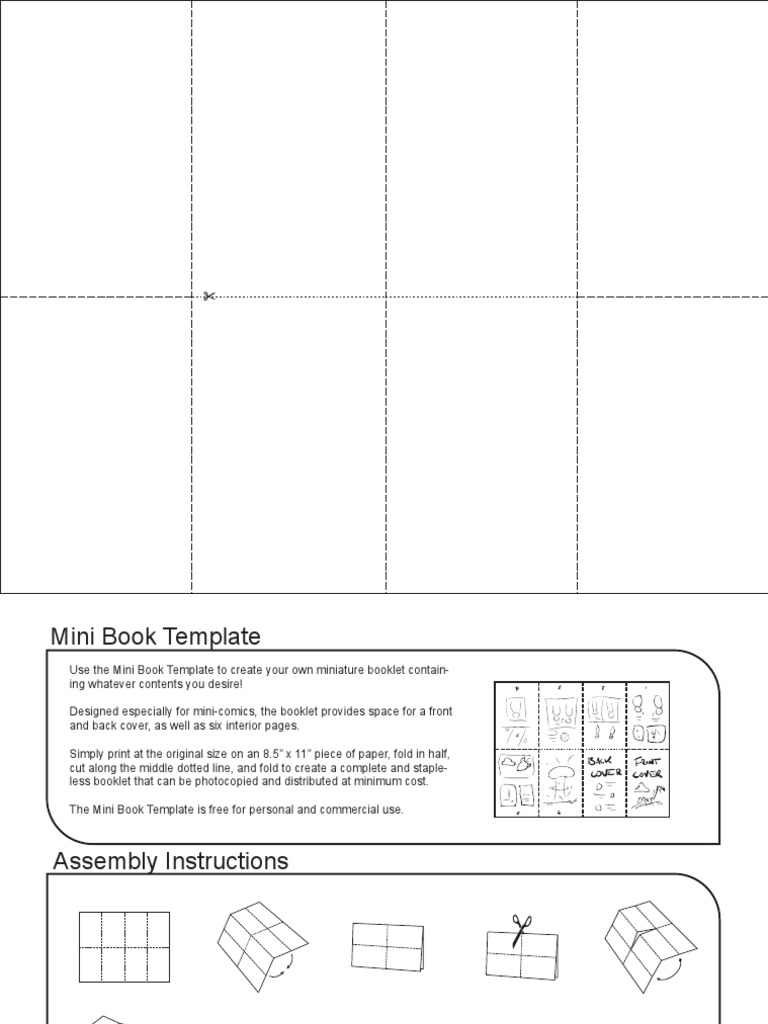 Minicomic PDF | PDF | Printing | Intellectual Works for Free Printable Mini Book Template