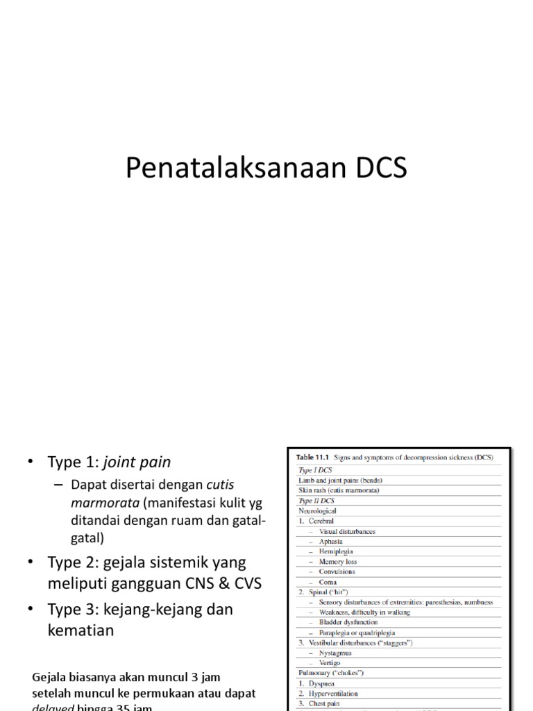 Penatalaksanaan DCS | PDF | Kesehatan Holistik | Sains & Matematika