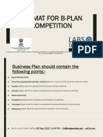 Format For B-Plan Competition