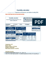Humidity calculator formulas