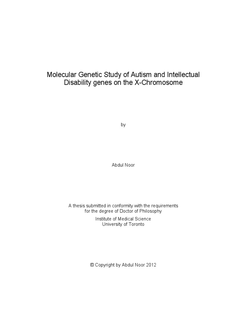 Autism X - Chromosome | PDF | Autism | Autism Spectrum