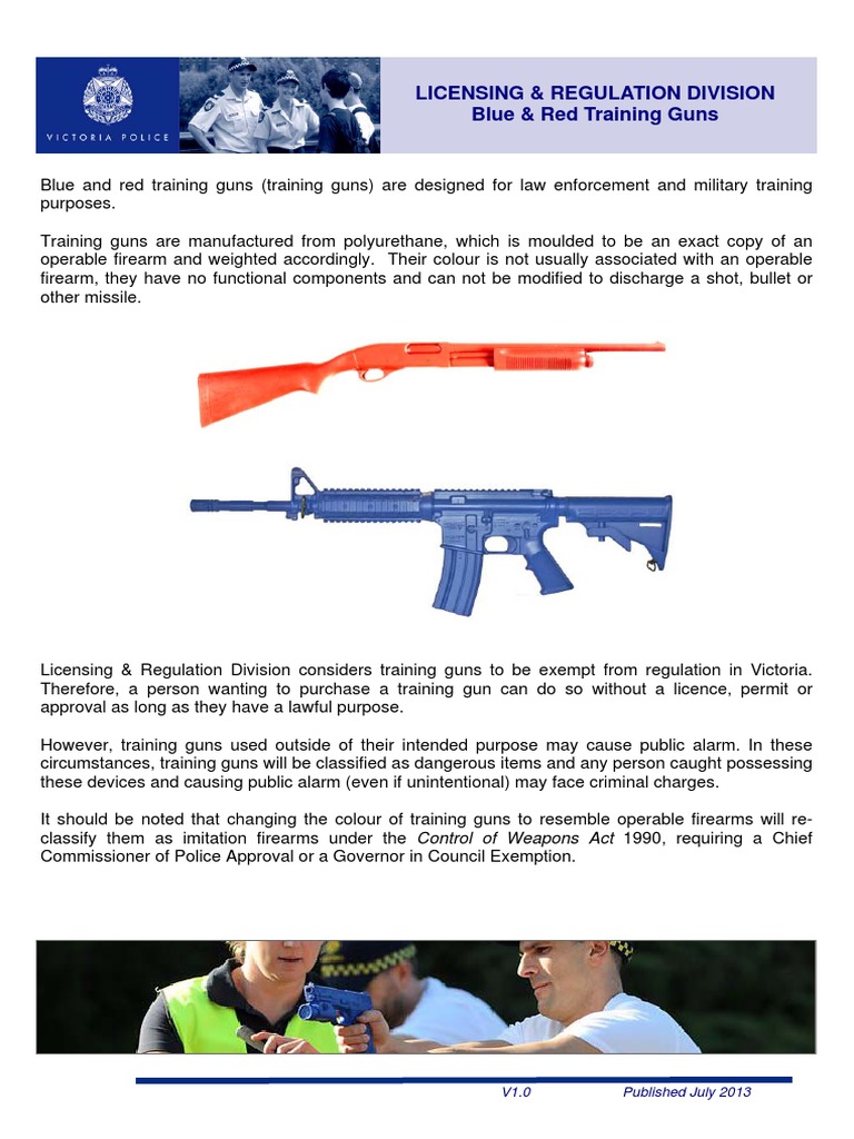 Licensing & Regulation Division Blue & Red Training Guns: V1.0 ...