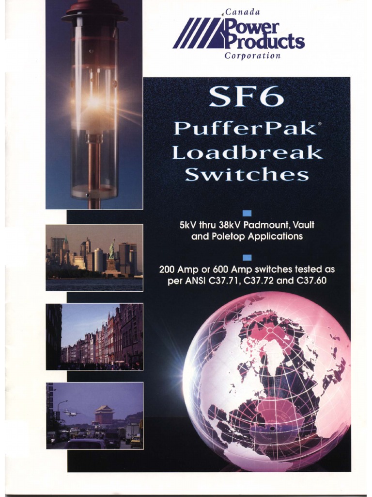 SF6 PufferPak Switch Overview | PDF | Switch | Electric Arc
