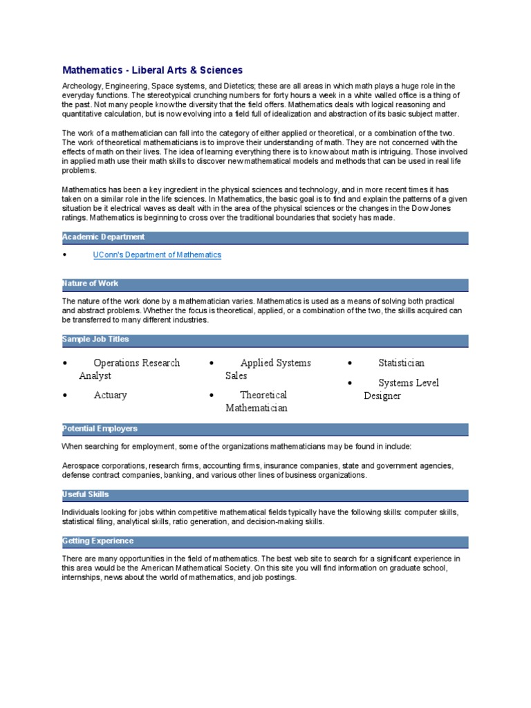 Mathematics - Liberal Arts & Sciences | PDF | Physics | Teaching ...