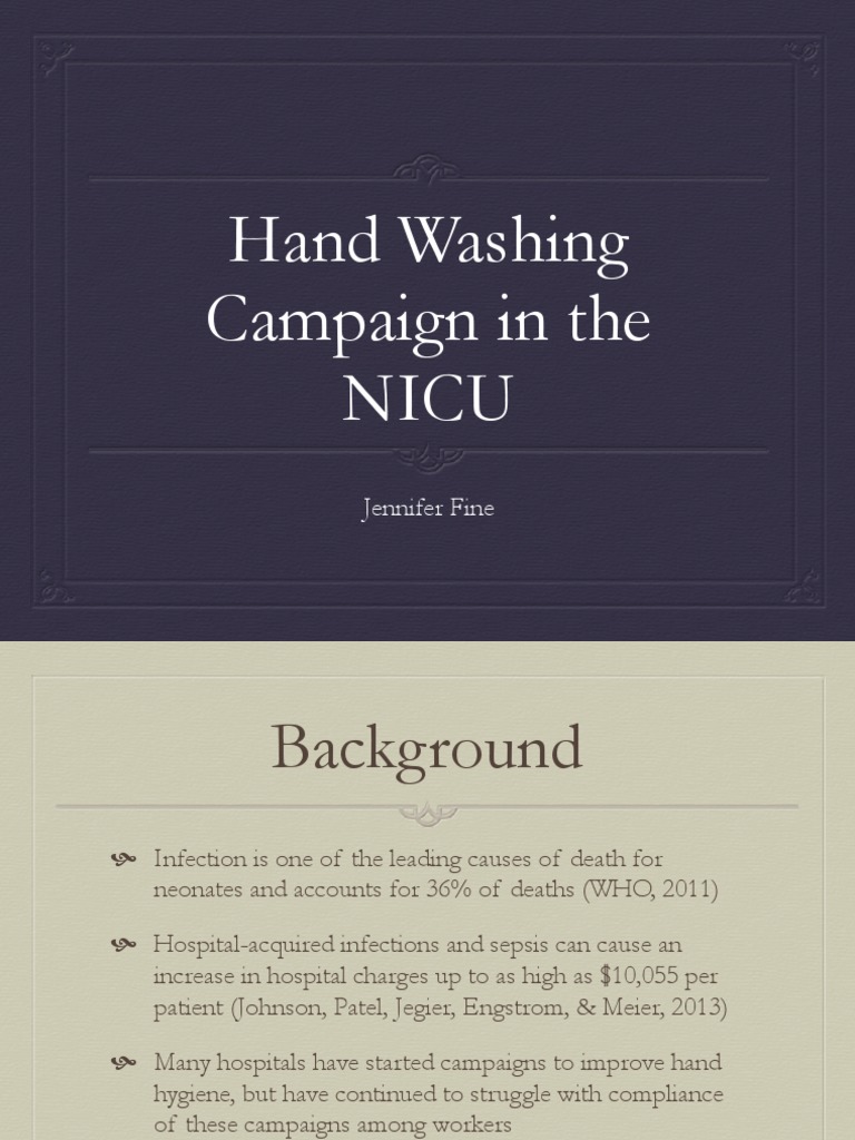 Jfine Ebp Presentation PDF Hand Washing Hospital Acquired Infection