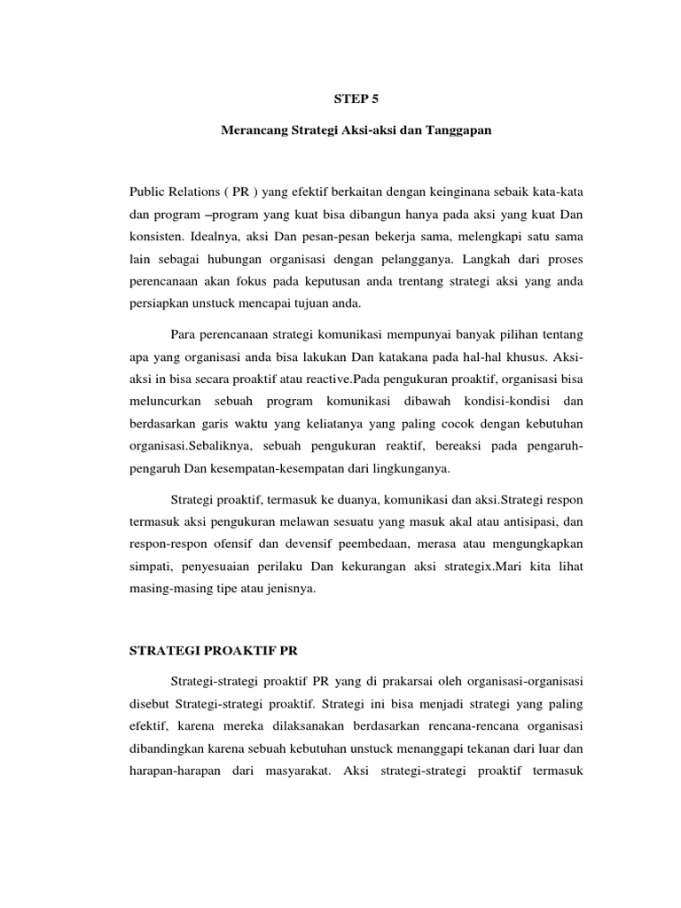 Merancang Strategi Aksi Dan Tanggapan Pdf