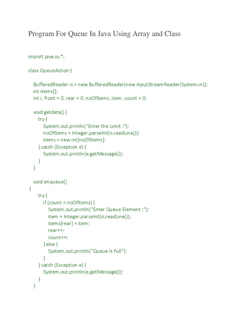 Java Queue Implementation Guide | PDF | Queue (Abstract Data Type ...