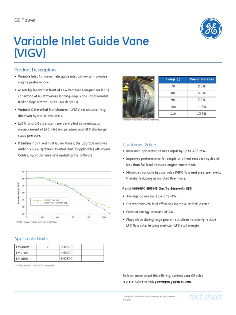 Fact Sheet Variable Inlet Guide Vane | PDF | Turbine | Gas Turbine