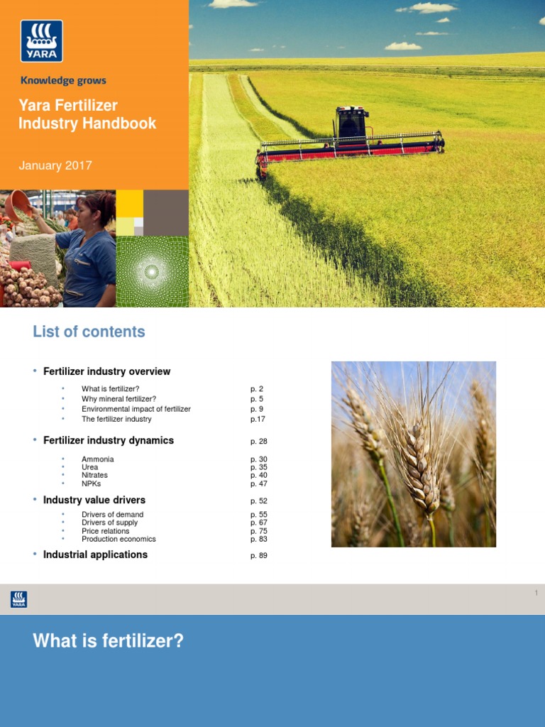 Fertilizer Industry Handbook 2017 PDF Fertilizer Plant Nutrition