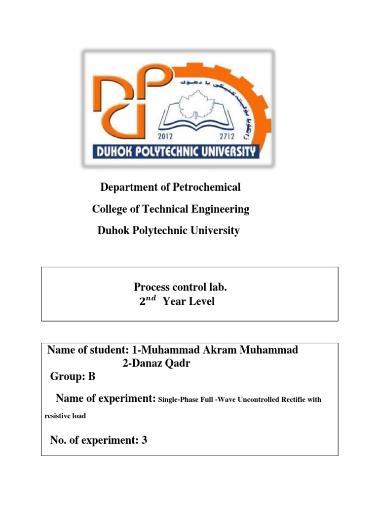Process Control Exp 3 PDF Root Mean Square Rectifier