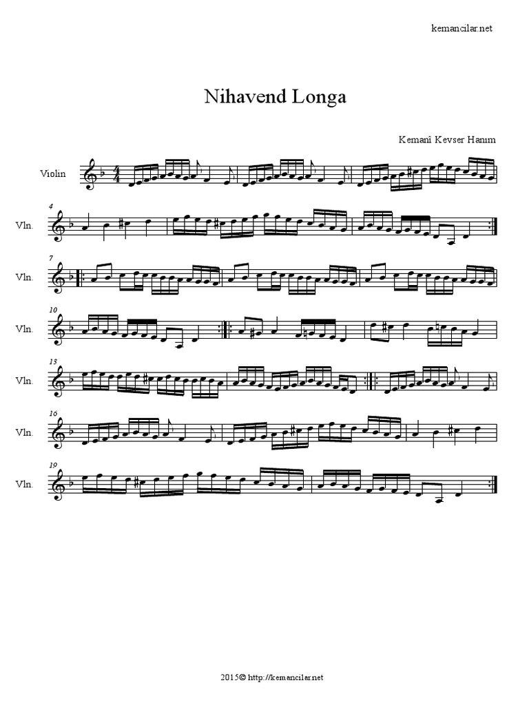 Nihavend Longa Keman Notalari | PDF