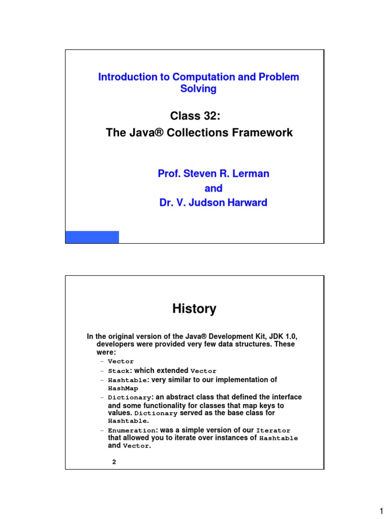 Class 32: The Java® Collections Framework: Introduction To Computation ...