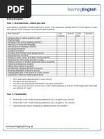 School Discipline Student Worksheet