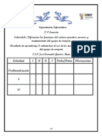 Tabla de Actividades