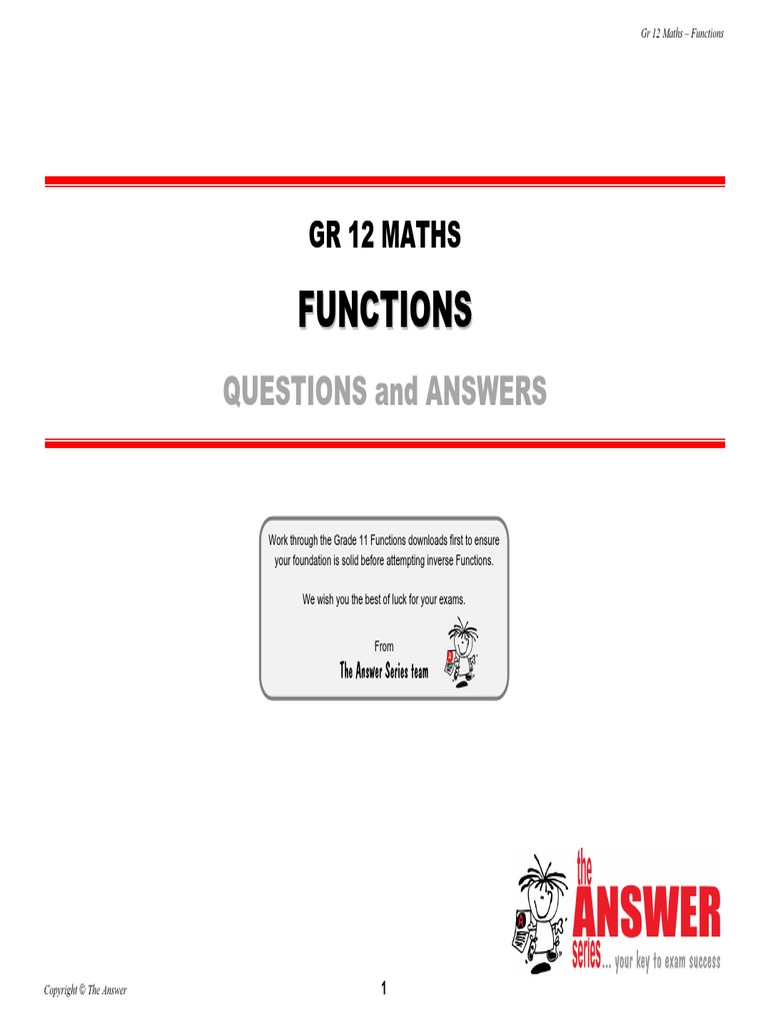 1 GR 12 Maths Functions Questions Answers | PDF | Function (Mathematics ...
