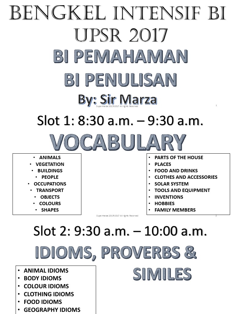 Bengkel Intensif Bi Upsr 2017 Rain Firefighter