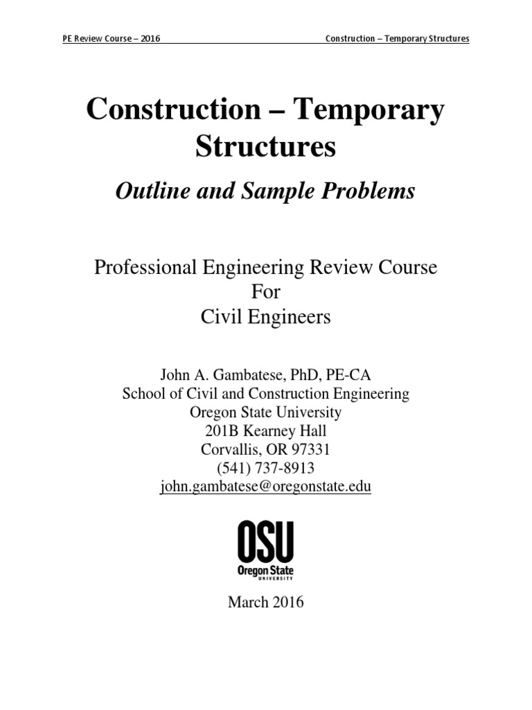 Temporary Structures in Civil Engineering | PDF | Structural Load ...