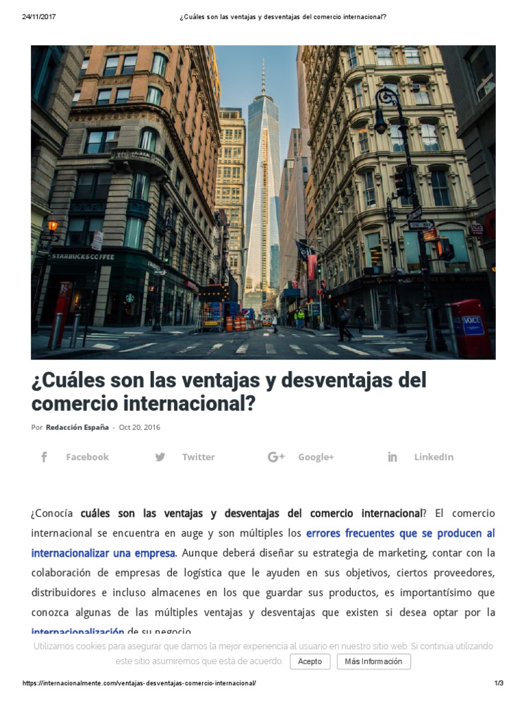 ¿Cuáles Son Las Ventajas y Desventajas Del Comercio Internacional | PDF ...