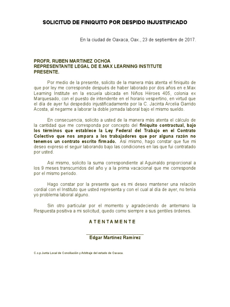 Formato Renuncia-Finiquito Gobierno Política