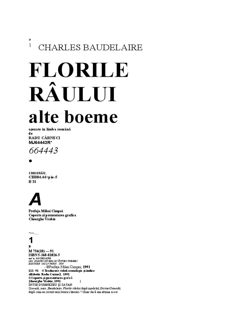 Baudelaire Charles Florile Raului PDF | PDF