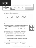 Avaliação Sumativa de Matemática - 3º Período - 3º Ano