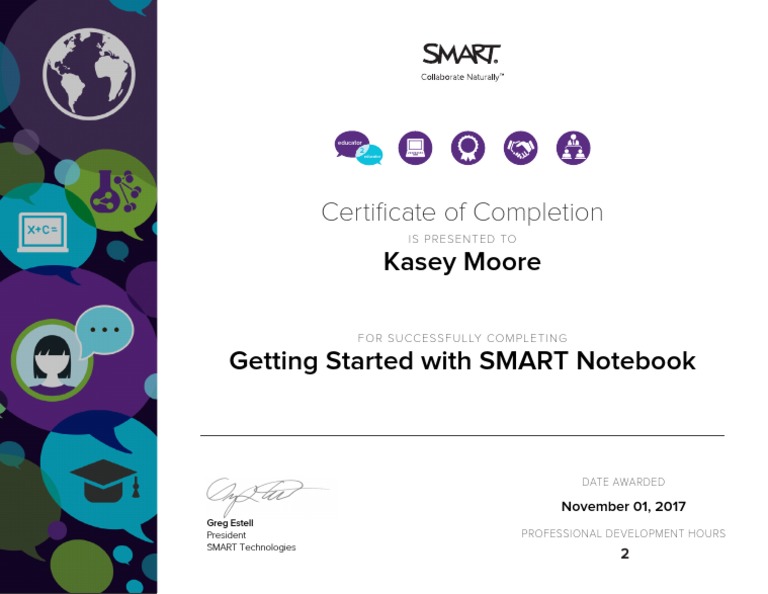 SMART Notebook Training Certificate | PDF