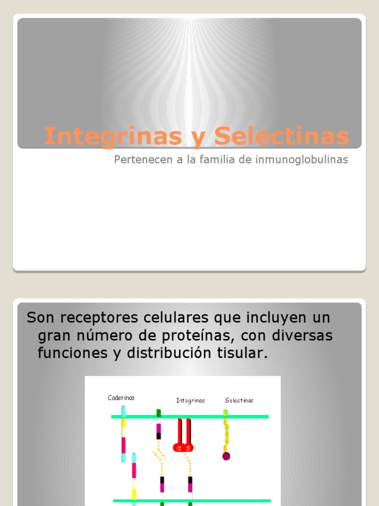 Integrinas y Selectinas: Funciones y Tipos | PDF | Integrina | Biología ...