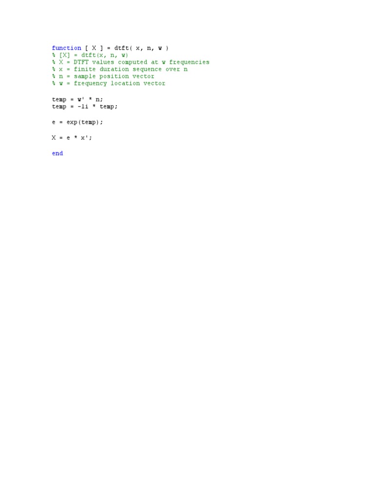 DTFT Function for Finite Sequences | PDF | Computers