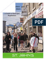 Operating A Business in The City of St. John's: A Guide To Municipal Regulations