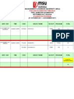 Finalized Examination Timetable For Final Semester Examination September 2017 Session (SSG)